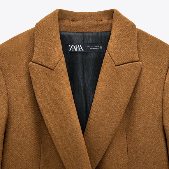 Zara Double-Breasted Tan Coat - Picture 6 of 10